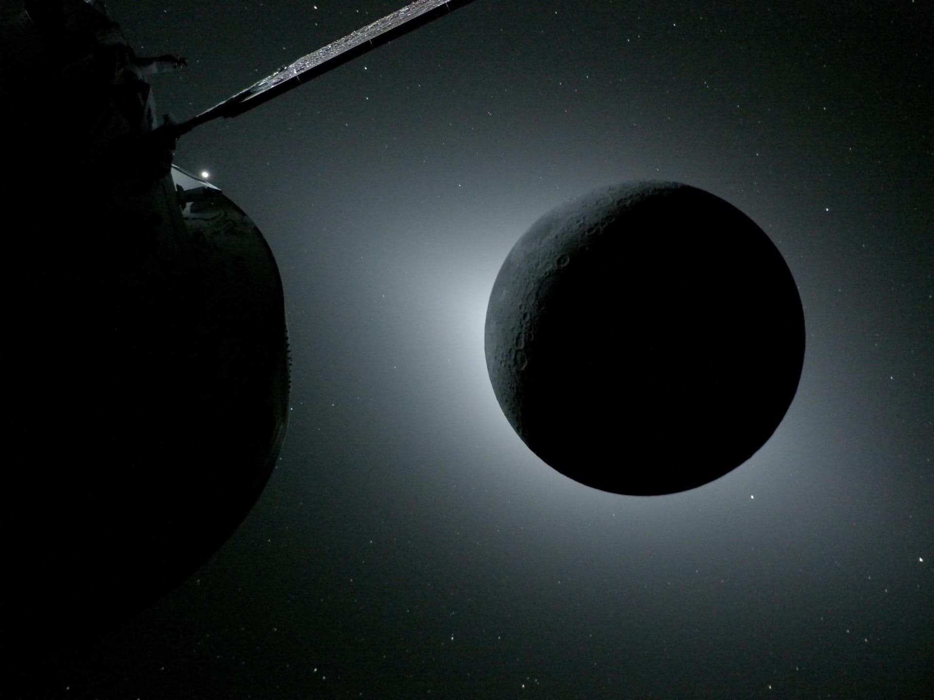 Moon and satellite