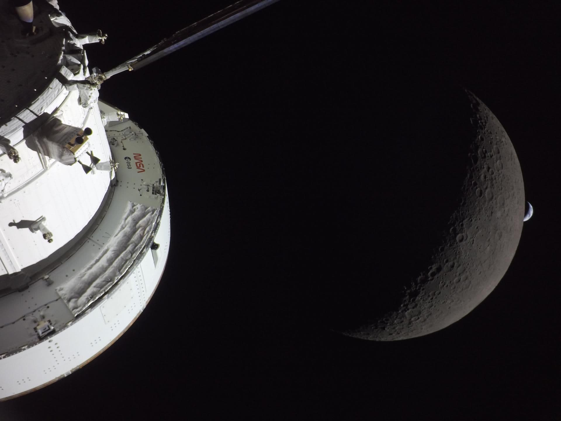 Moon and satellite